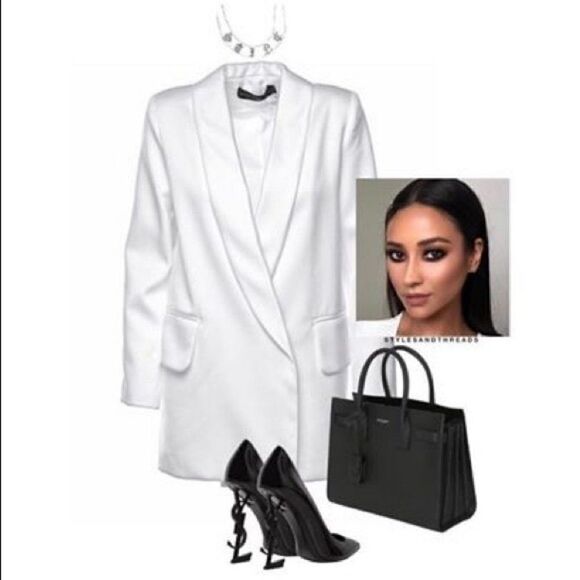 Blessed are the Meek Blazer Size 4 White Tuxedo Oversize Menswear - Picture 4 of 11